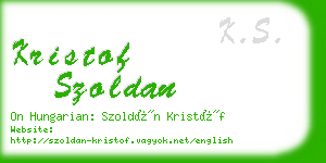 kristof szoldan business card